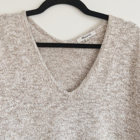 Madewell Cream V-Neck Sweater - Picture 7 of 14